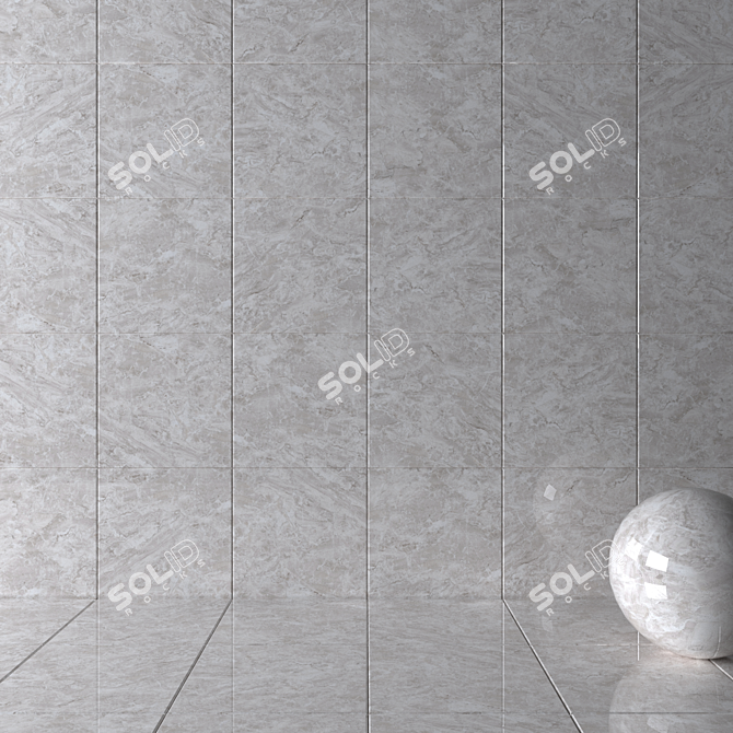 Jupiter Light Flora Wall Tiles: Stunning HD Textures! 3D model image 2