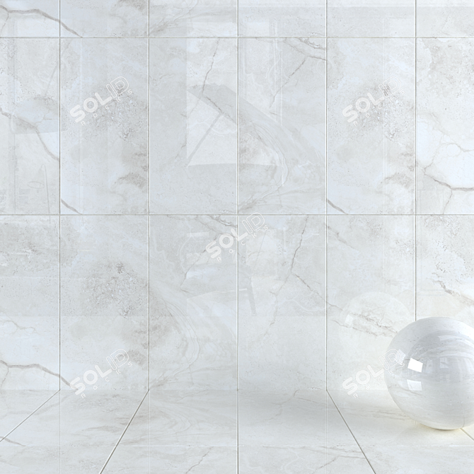 Elegant Cream Wall Tiles 3D model image 1