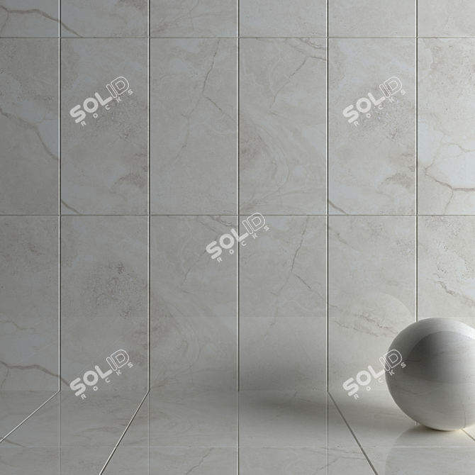 Elegant Cream Wall Tiles 3D model image 3