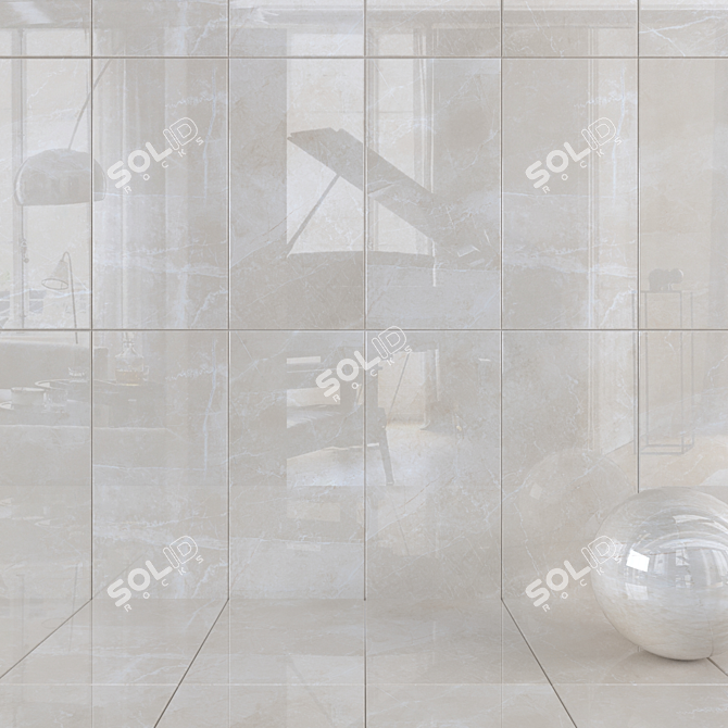 Elegant Ivory Wall Tiles 3D model image 1