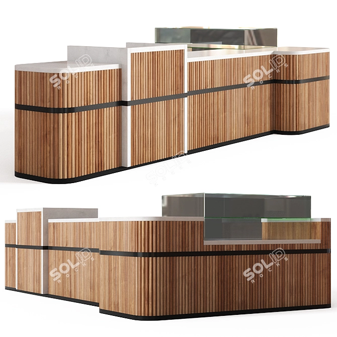 Coffee Shop Counter: Stylish and Functional 3D model image 1