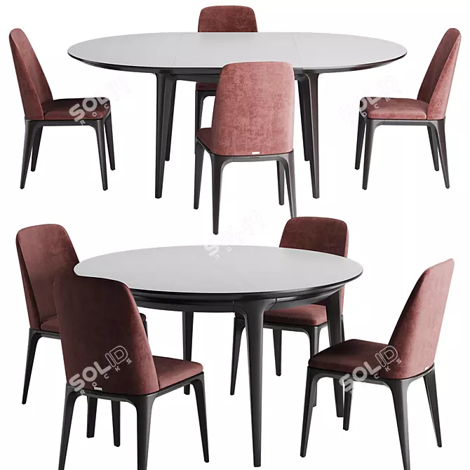Versatile Folding Dining Table 3D model image 1