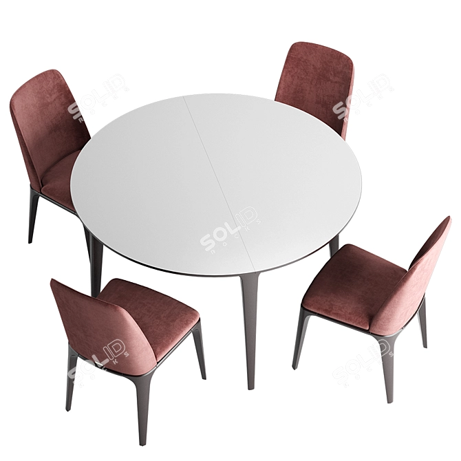 Versatile Folding Dining Table 3D model image 4