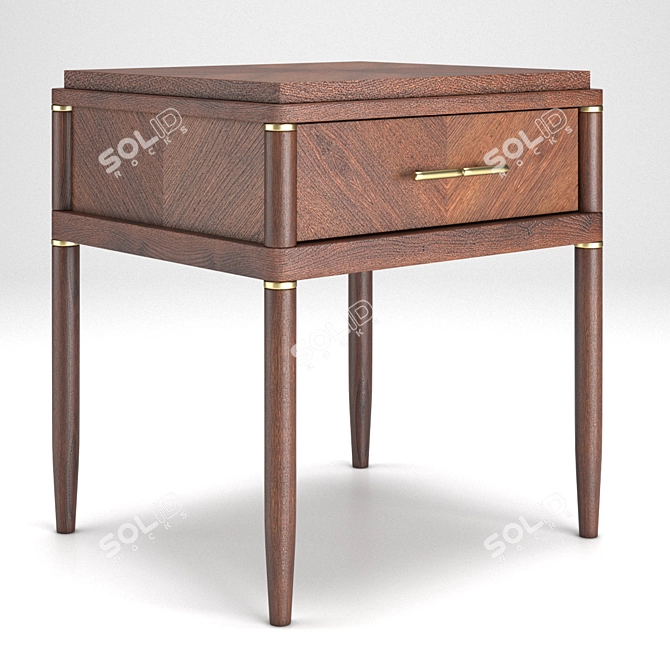 Pattern Bedside Table with Drawer 3D model image 1
