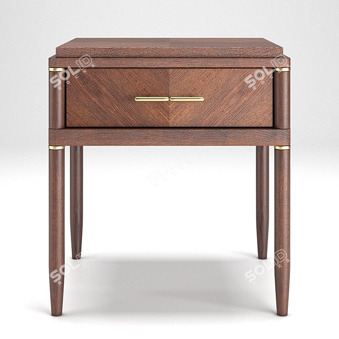 Pattern Bedside Table with Drawer 3D model image 2