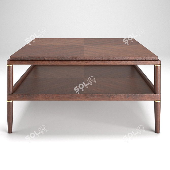 Caramel Oak Coffee Table: Pattern Elegance 3D model image 2