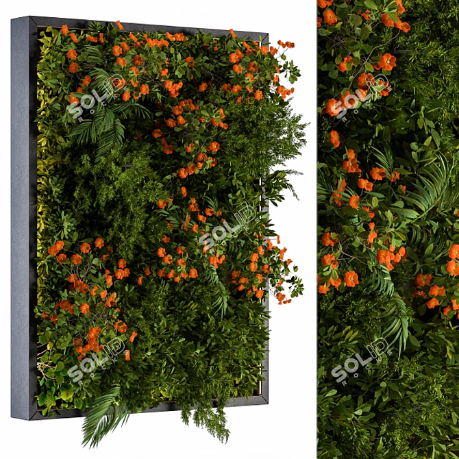 Orange Flower Vertical Garden Frame 3D model image 1