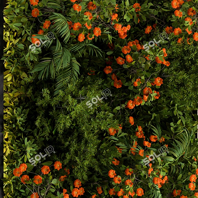 Orange Flower Vertical Garden Frame 3D model image 2