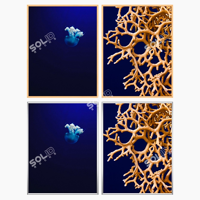 Elegant Wall Art Set with Multiple Frames 3D model image 3