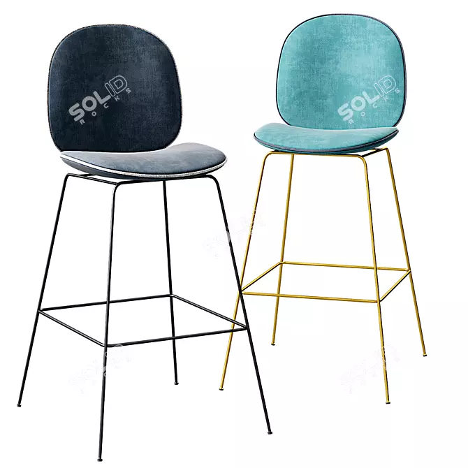 Elegant Beetle Bar Chair: SCP 3D model image 1