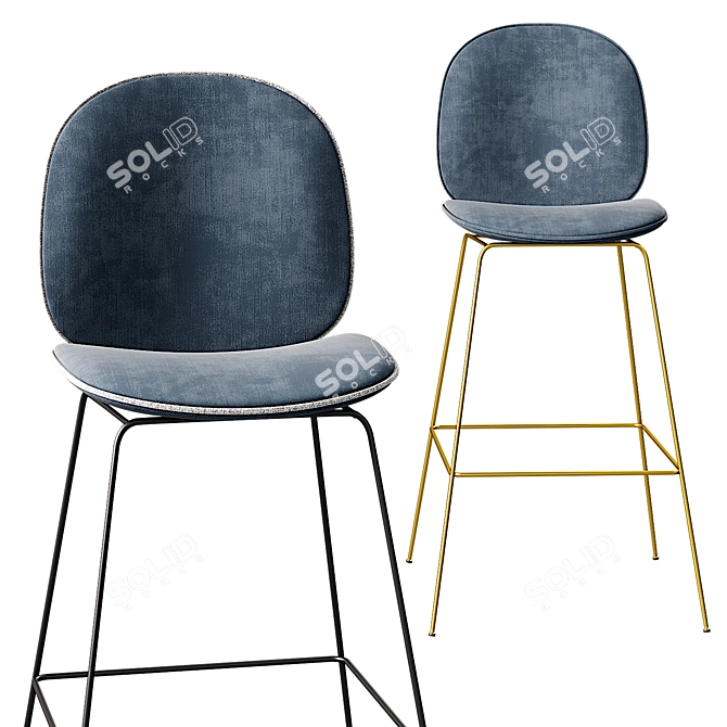 Elegant Beetle Bar Chair: SCP 3D model image 3