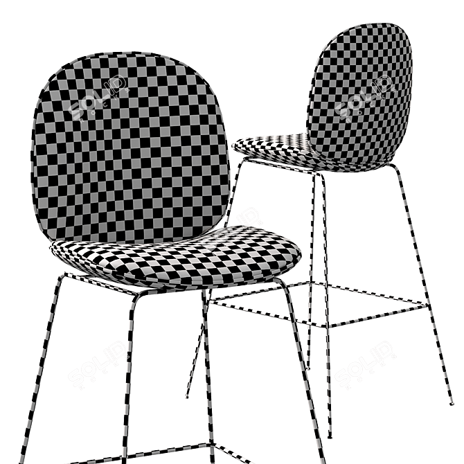 Elegant Beetle Bar Chair: SCP 3D model image 4