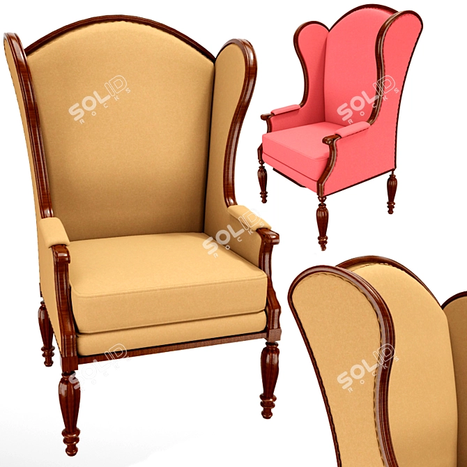 Contemporary Fabric Seat: Modern Chair 3D model image 1