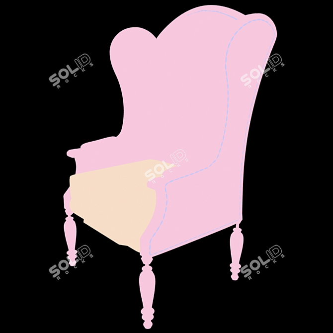 Contemporary Fabric Seat: Modern Chair 3D model image 2