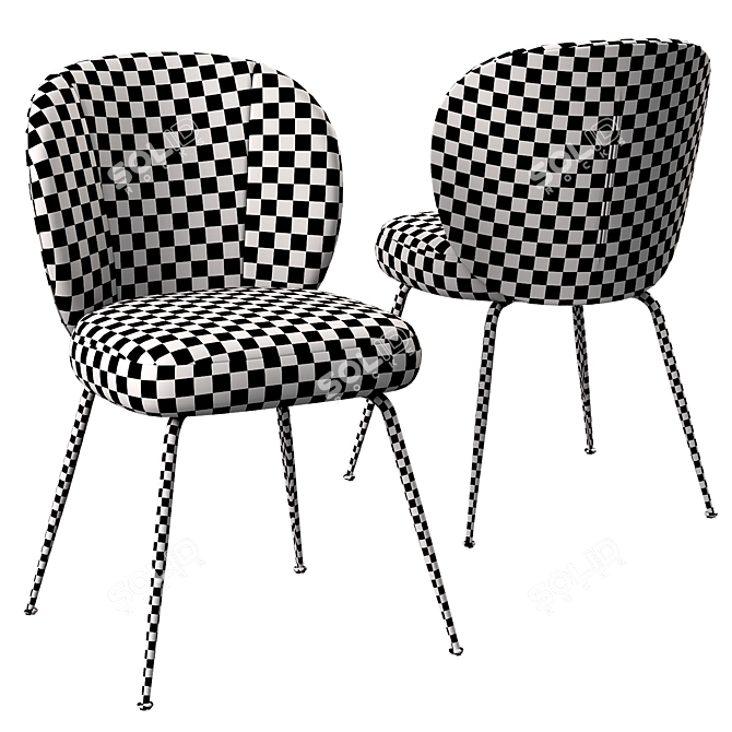 Elegant Greer Upholstered Dining Chair 3D model image 5