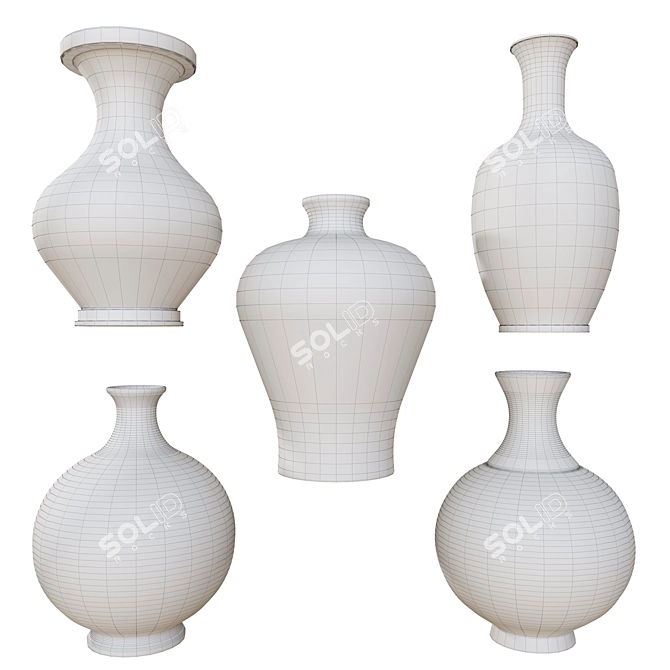 Chinese Style Vase: Authentic Design 3D model image 2