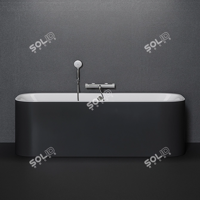 Luxurious Duravit HAPPY D.2 PLUS Bathtub 3D model image 2