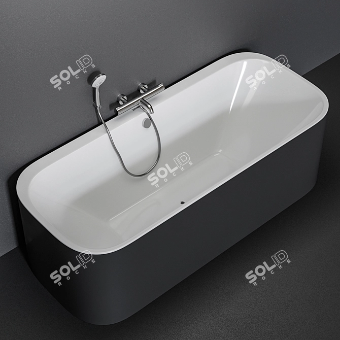 Luxurious Duravit HAPPY D.2 PLUS Bathtub 3D model image 3