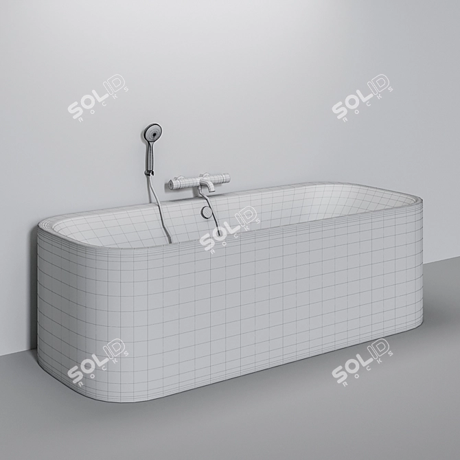 Luxurious Duravit HAPPY D.2 PLUS Bathtub 3D model image 5