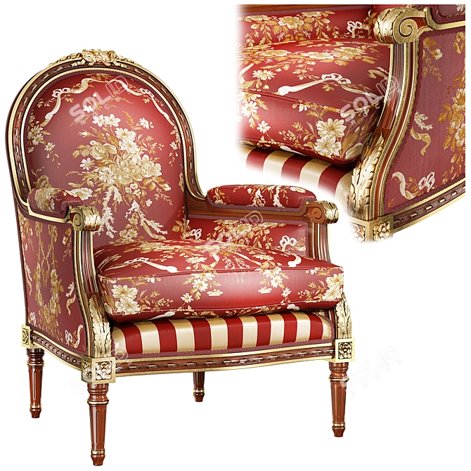 Italian Luxury: Francesco Molon Armchair 3D model image 1