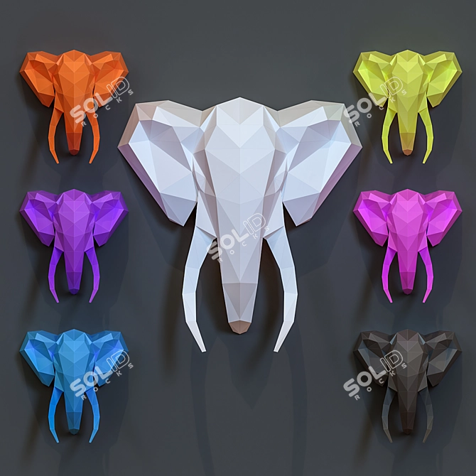 Minimalist Elephant Sculpture 3D model image 1