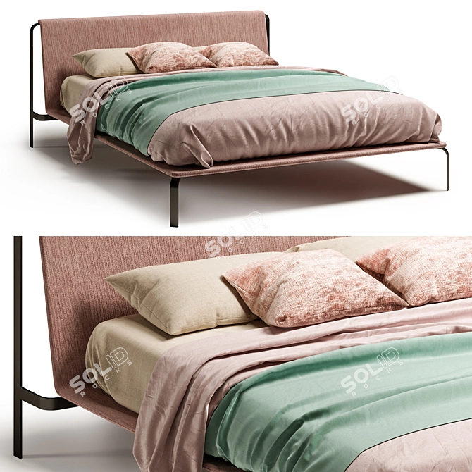 Elegant Fusion: Bolzan Bend Bed 3D model image 1