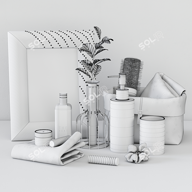 Mint Fresh Bathroom Set 3D model image 3