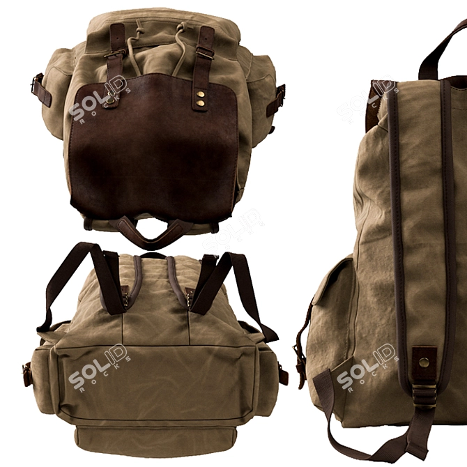 Canvas H-ANDYBAG: Stylish & Spacious 3D model image 2