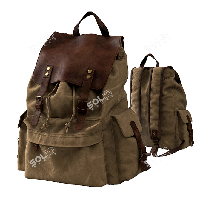 Canvas H-ANDYBAG: Stylish & Spacious 3D model image 6