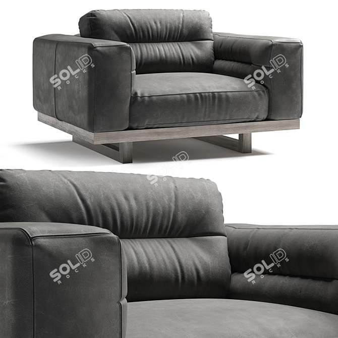 Luxe Leather Durrell Armchair 3D model image 1