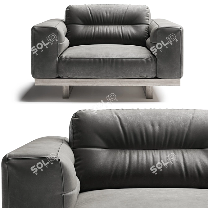 Luxe Leather Durrell Armchair 3D model image 3