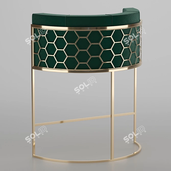 Modern Metal Bar Stool 3D model image 3