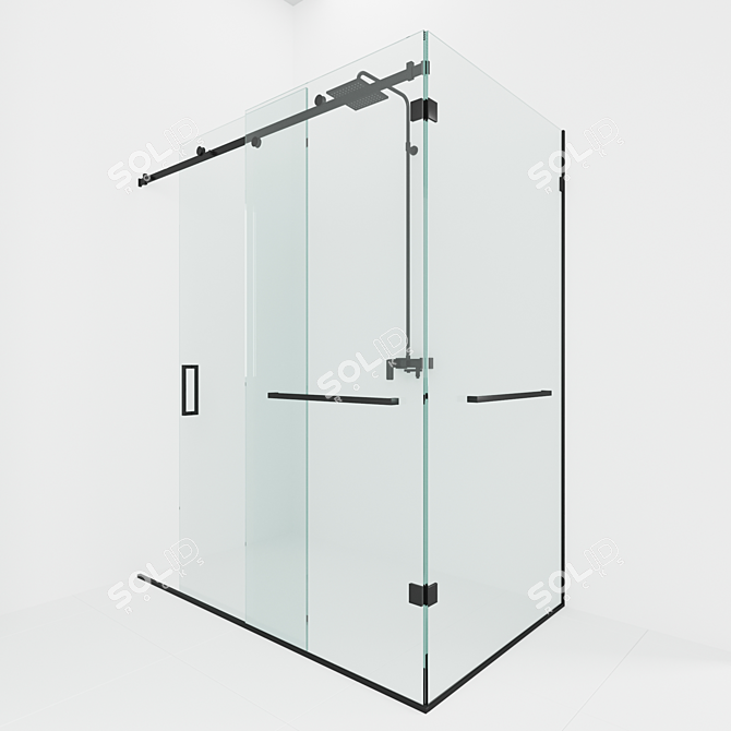 Sleek Shower Cabin 6OM: Ultimate Comfort & Style 3D model image 1