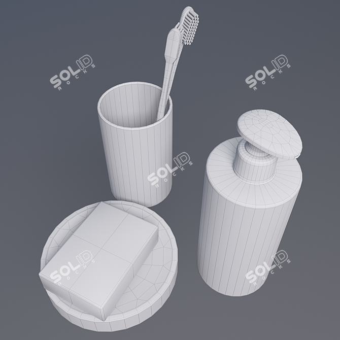 Low-Poly Bathroom Decor Set 3D model image 3