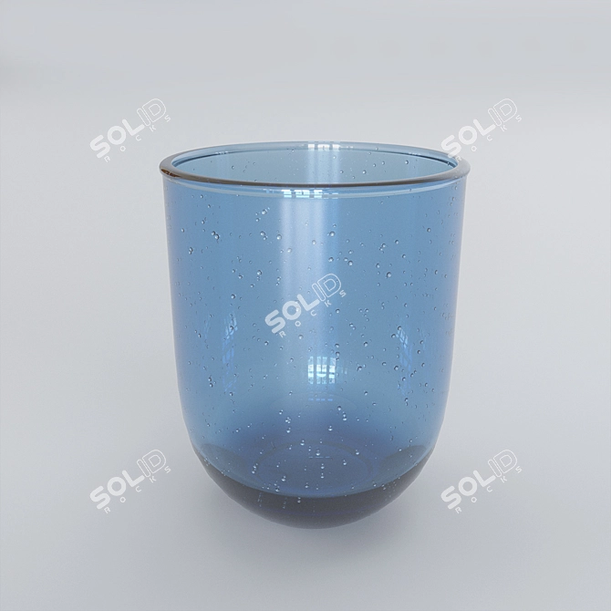 Elegant Blue Tableware Set 3D model image 3