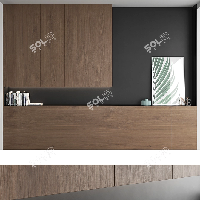 Decorative Wooden Wall Panel Set 3D model image 2