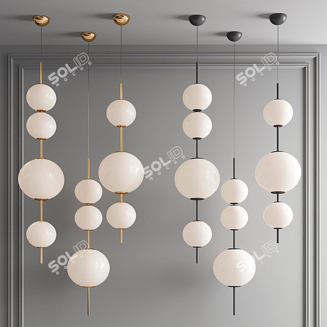 Elegant Onero Pendant Light 3D model image 1