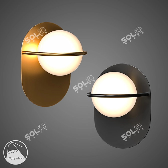 Minimalist Orb Sconce 3D model image 1