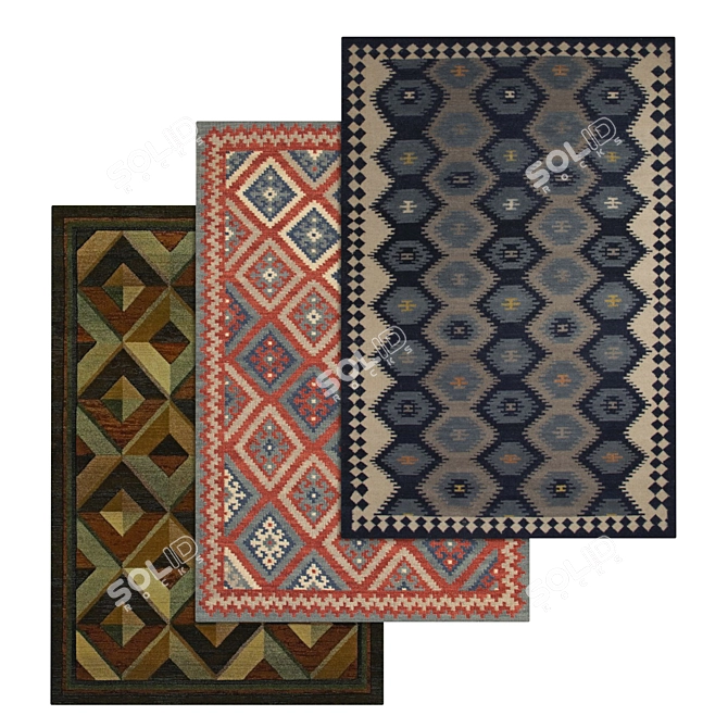 Luxury Carpet Set with High-Quality Textures 3D model image 1