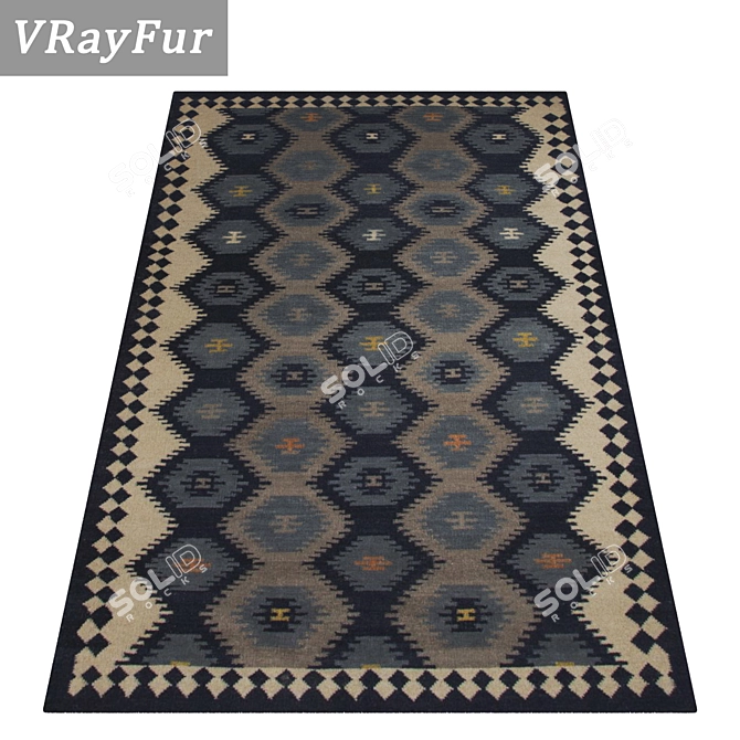 Luxury Carpet Set with High-Quality Textures 3D model image 2