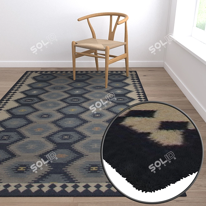 Luxury Carpet Set with High-Quality Textures 3D model image 5