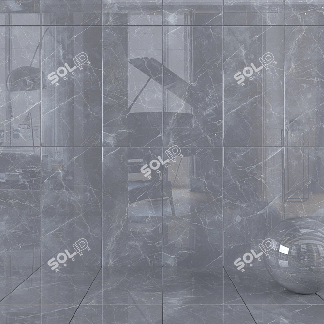 Maison Grey Wall Tiles: Elegant and Textured Design 3D model image 1