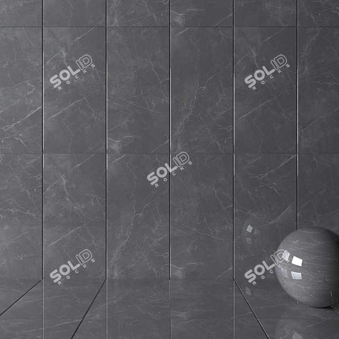 Maison Grey Wall Tiles: Elegant and Textured Design 3D model image 2