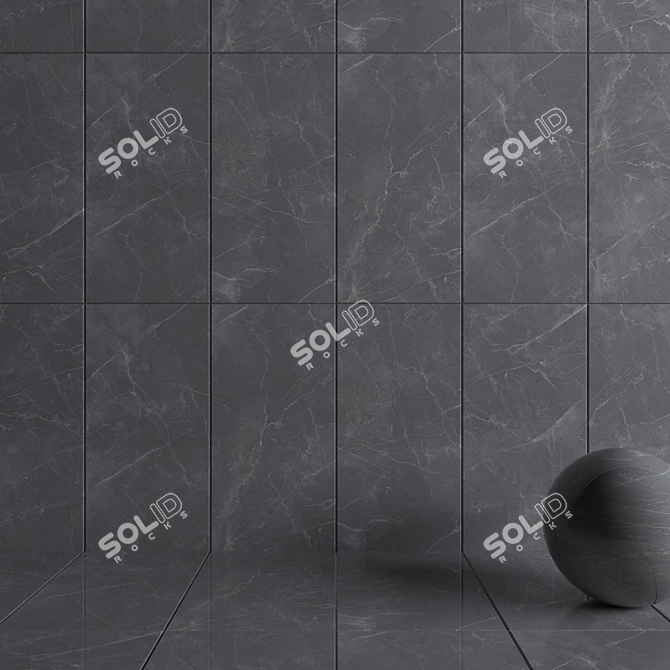 Maison Grey Wall Tiles: Elegant and Textured Design 3D model image 3