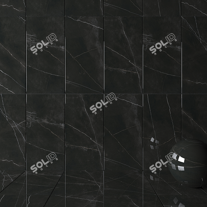 Quasar Black Wall Tiles: Stylish & Versatile 3D model image 2