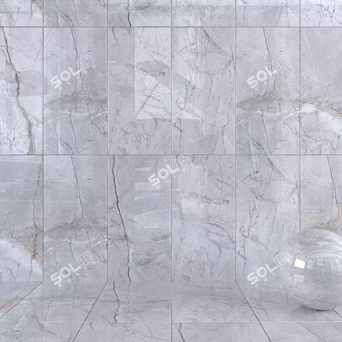 Modern Grey Wall Tiles Set - Quest 3D model image 1