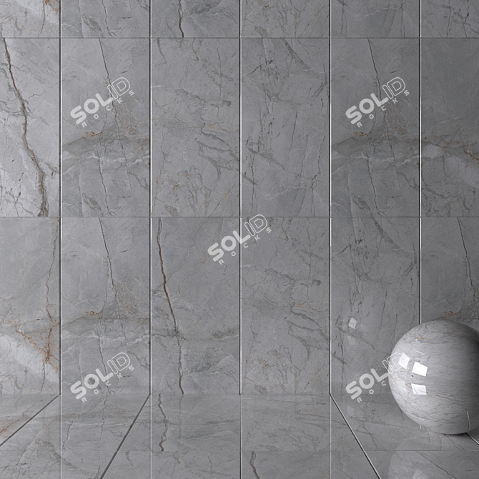 Modern Grey Wall Tiles Set - Quest 3D model image 2