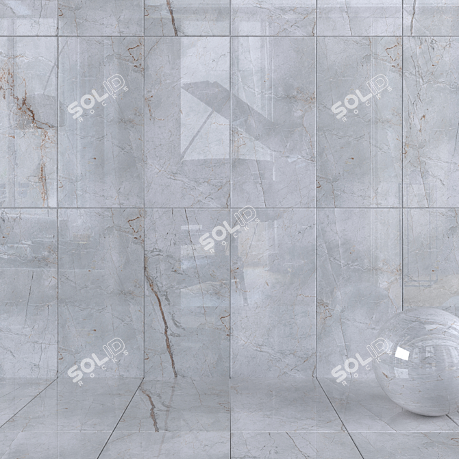Quest Grey Wall Tiles: Multi-Texture, Corona Material 3D model image 1