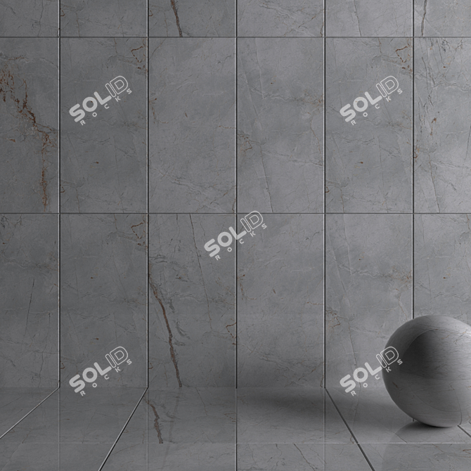 Quest Grey Wall Tiles: Multi-Texture, Corona Material 3D model image 3