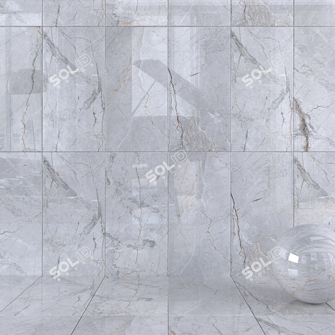 Quest Gray Wall Tiles: Modern Multi-Texture Design 3D model image 1